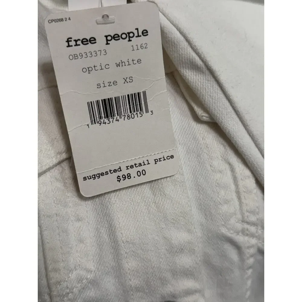 NEW Free People Womens Optic White Denim Jean Jacket Size XS NWT $98 - Picture 2 of 2